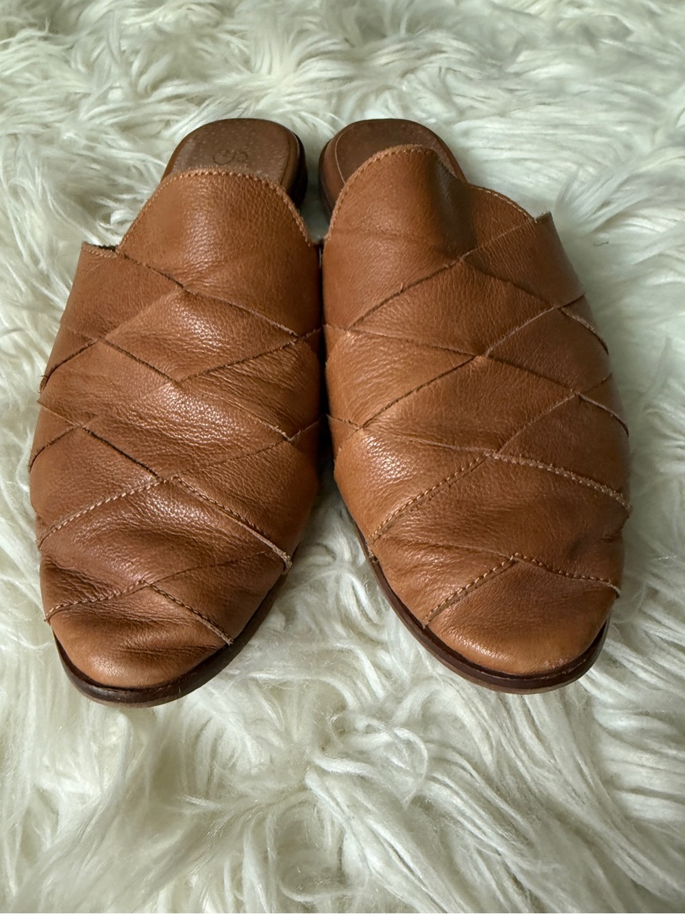 Seychelles Tan Leather Woven Mules - Picture 7 of 9